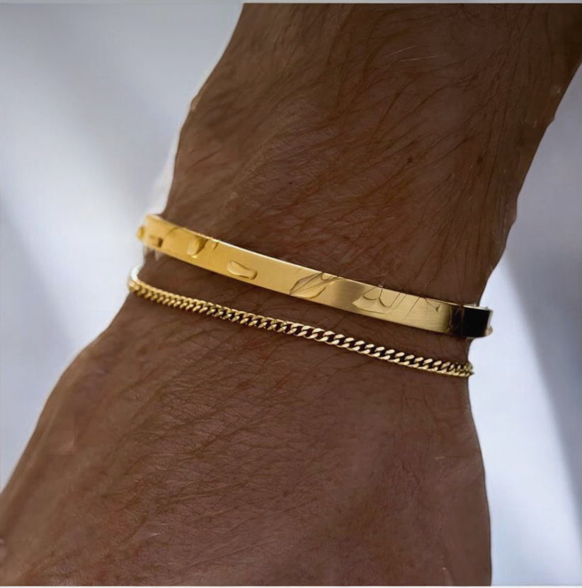 Gold Plated Silver Curb Bracelet