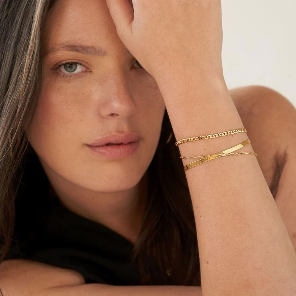 Gold Plated Silver Curb Bracelet